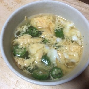 卵とオクラの中華スープ